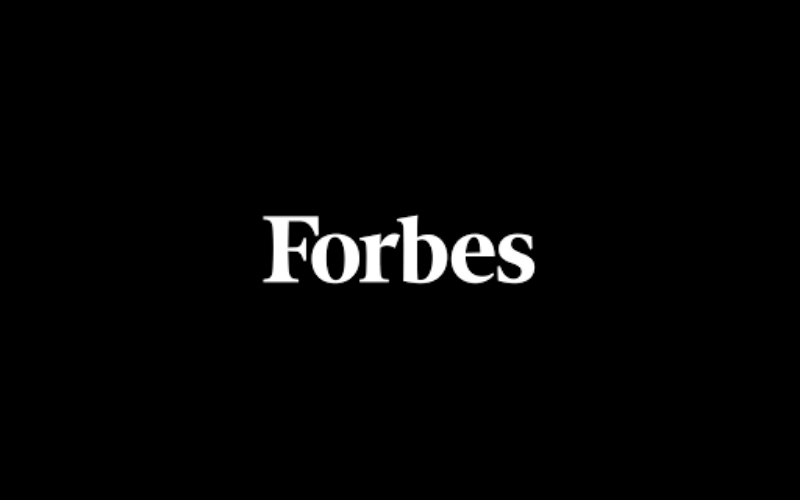 Black and white Forbes logo