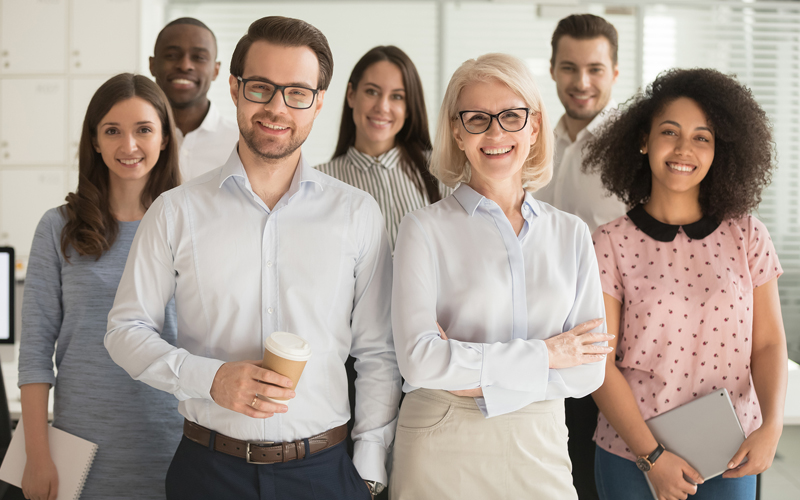 Smiling group of professional business people