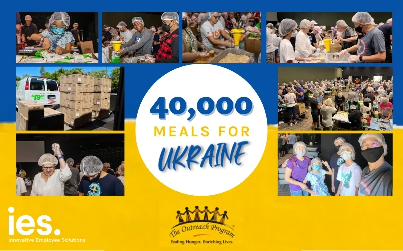 IES and the Outreach Program to Package 40,000 Meals for Ukraine