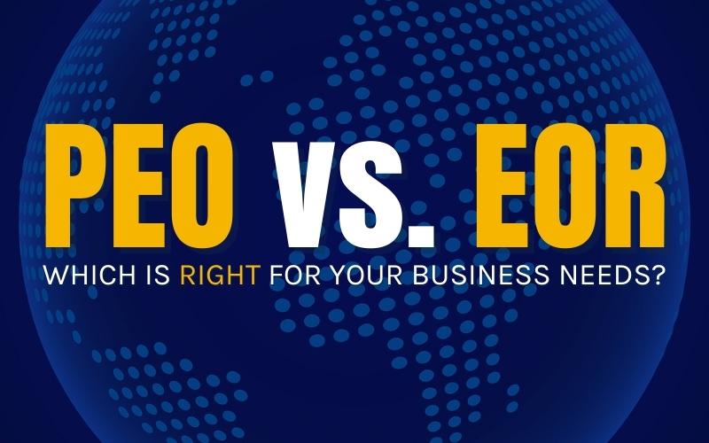 PEO VS. EOR on a sleek globe graphic