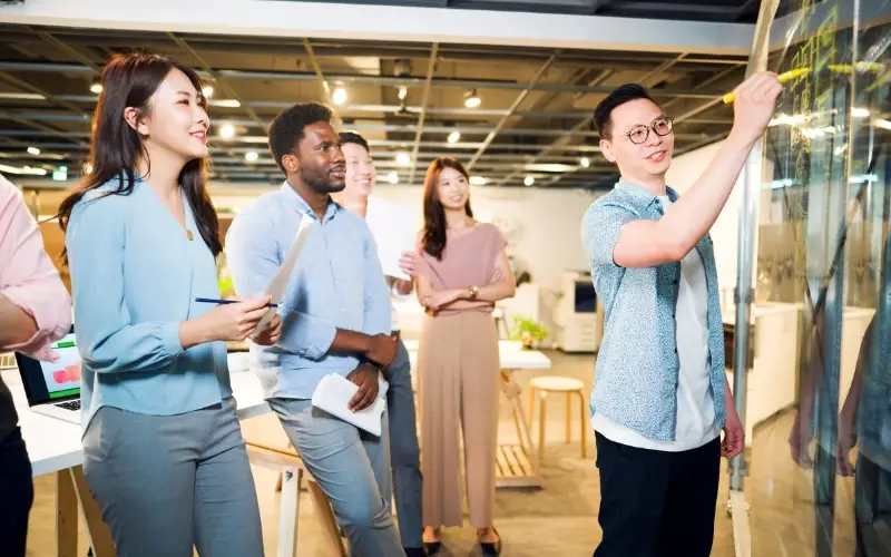 people working together in an office